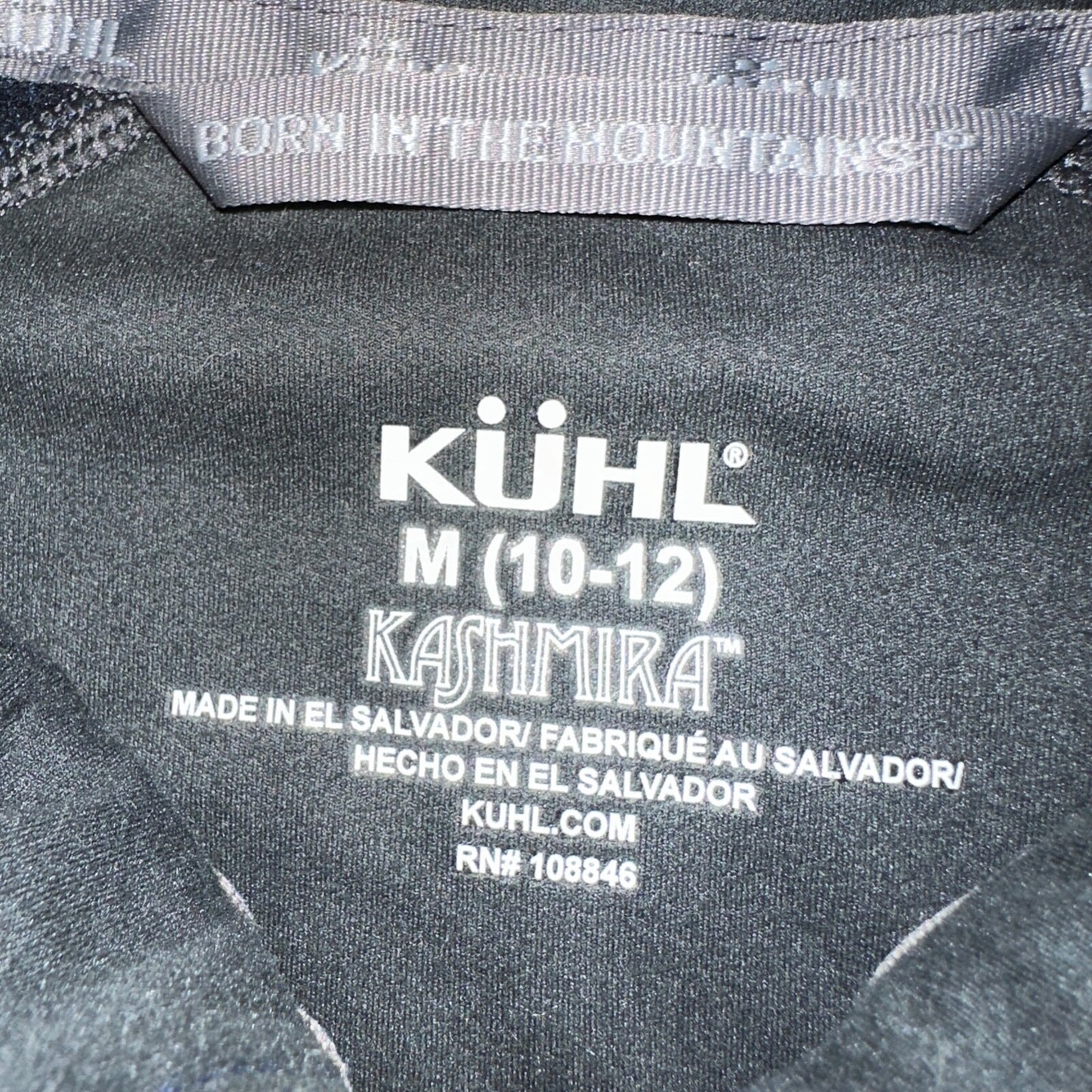 Kuhl Youth Size M (10-12) Navy Gray Kashmira Fleece Pullover Sweater Quarter Zip