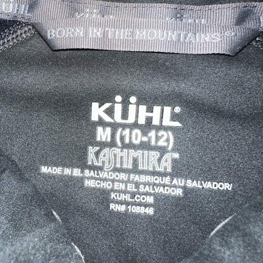 Kuhl Youth Size M (10-12) Navy Gray Kashmira Fleece Pullover Sweater Quarter Zip