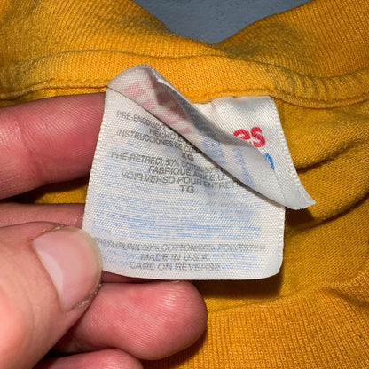 Hanes Blank Yellow Single Stitch VTG T Shirt XL USA No Print Graphic Basic