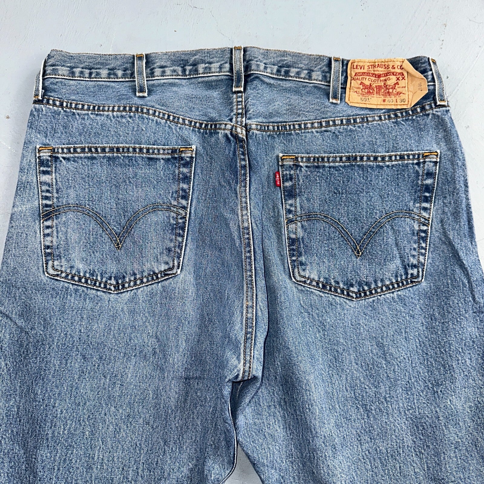 Levis 501 Vintage 90s XX Straight Leg Jeans Y2K Light Wash 40x30 Act 37x30