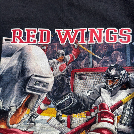 Vintage 90s Detroit Red Wings Lee Sport Sweatshirt USA Made NHL Mens L Black