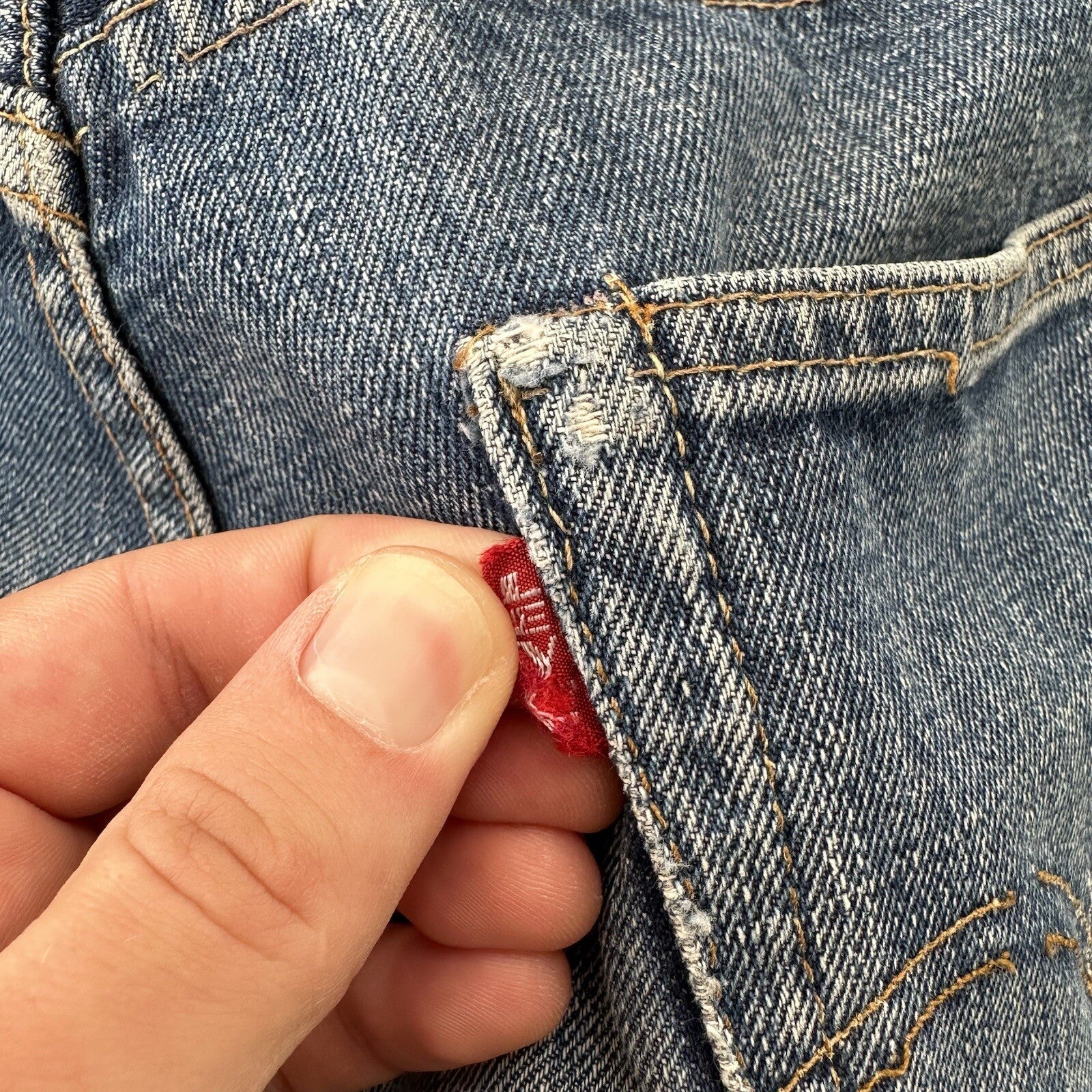 Levis 501 XX Big E True Vintage 60s Redline Denim Capri Jeans 1960s 25x24 Chop