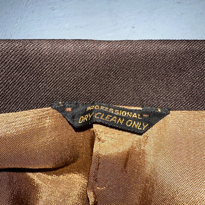 VTG Mens 2 PC Suit 40 Jacket Coat Pants Brown Levis Panatela Polyester 80s