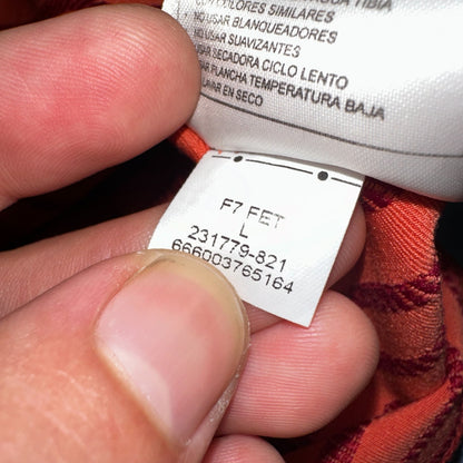 Nike Golf Dri Fit Orange Striped Polo Shirt L Large Vintage Style Sports