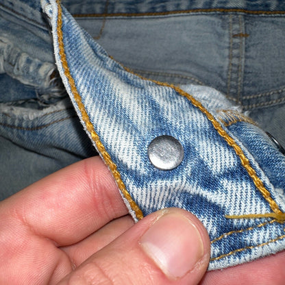 Levis 501 Vintage 90s USA XX Straight Leg Jeans Blue Light Wash 34x34 Act 32x33