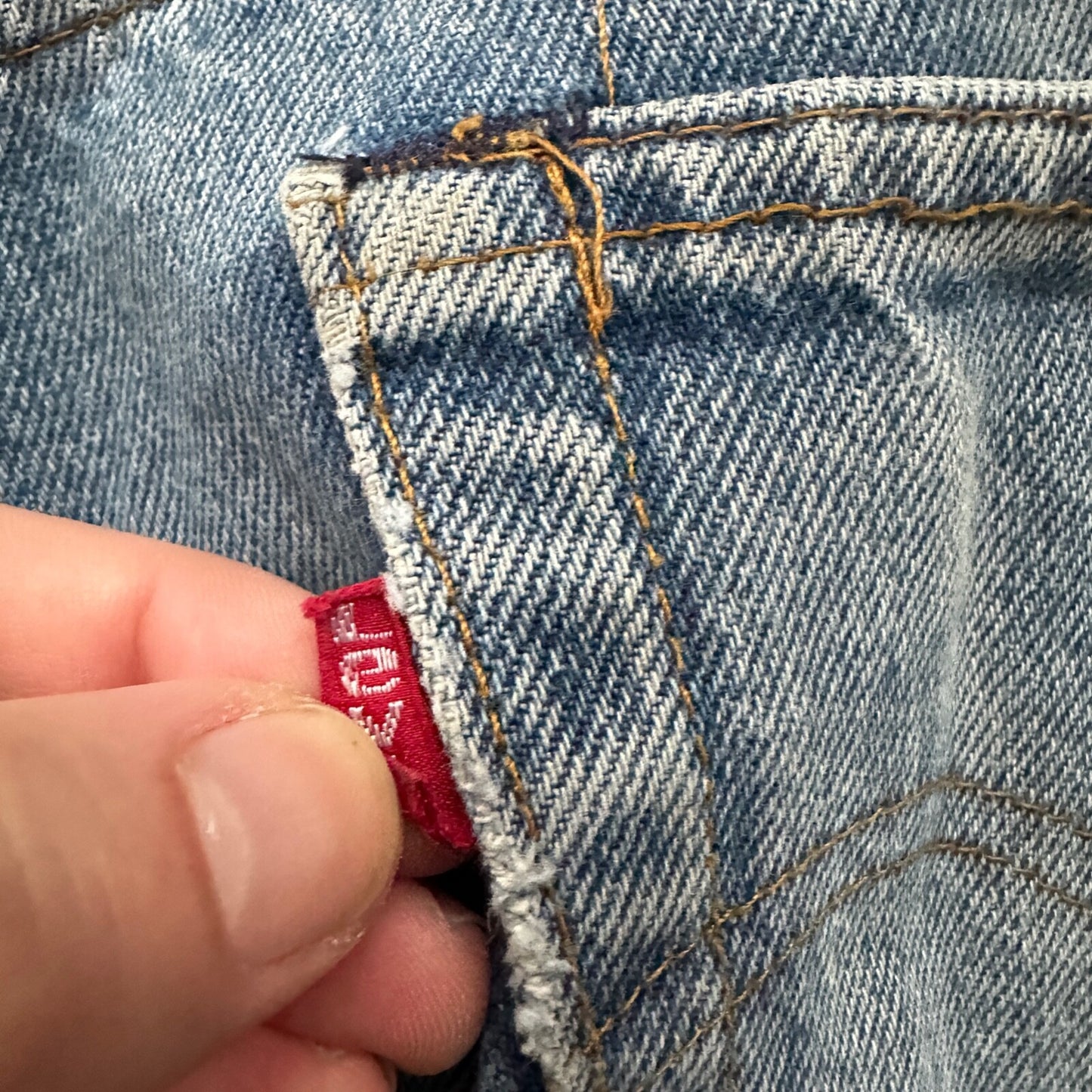 Vintage 80s Levis 505 36x36 USA Blue Jeans 501 Act 33x34 Light Wash