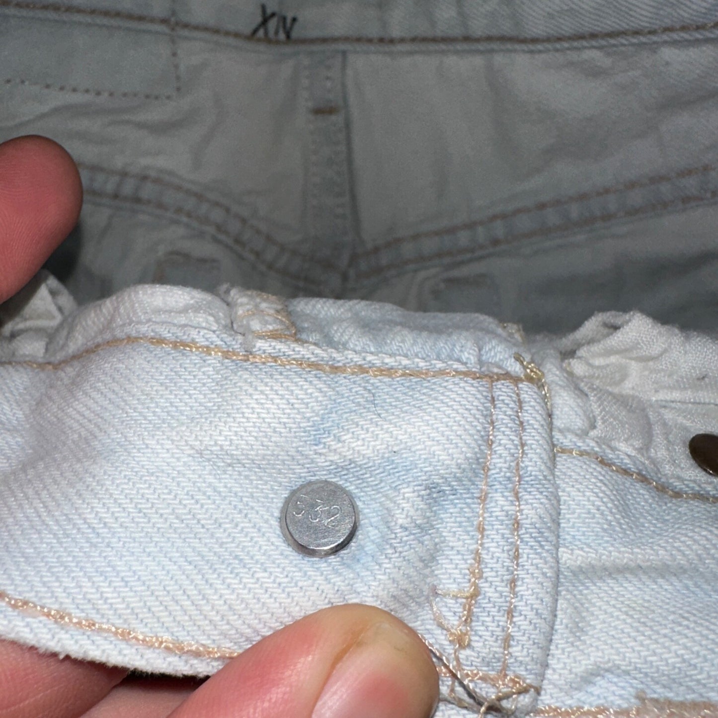 Levis 501 Vintage 90s USA XX Straight Leg Jeans White Light Wash 32x30 Act 30x26