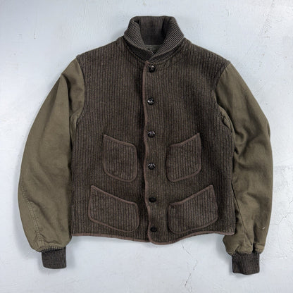 RRL Double RL Ralph Lauren Browns Beach Knit Jacket Black Gray Snap Size Small