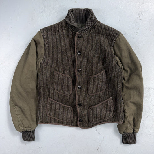 RRL Double RL Ralph Lauren Browns Beach Knit Jacket Black Gray Snap Size Small