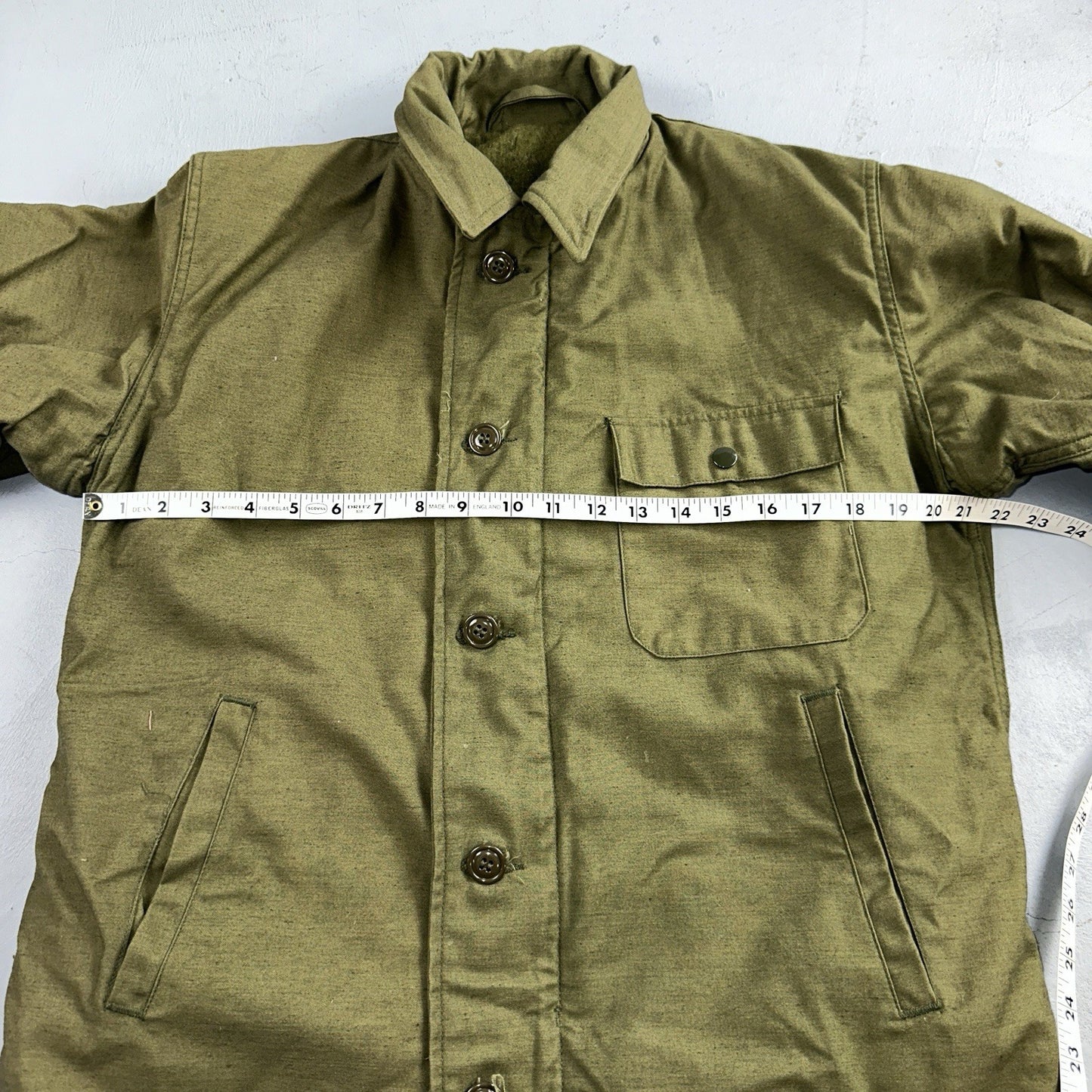 VTG 60s USN US Navy Military A-2 Intermediate Cold Weather Deck Jacket Stencil