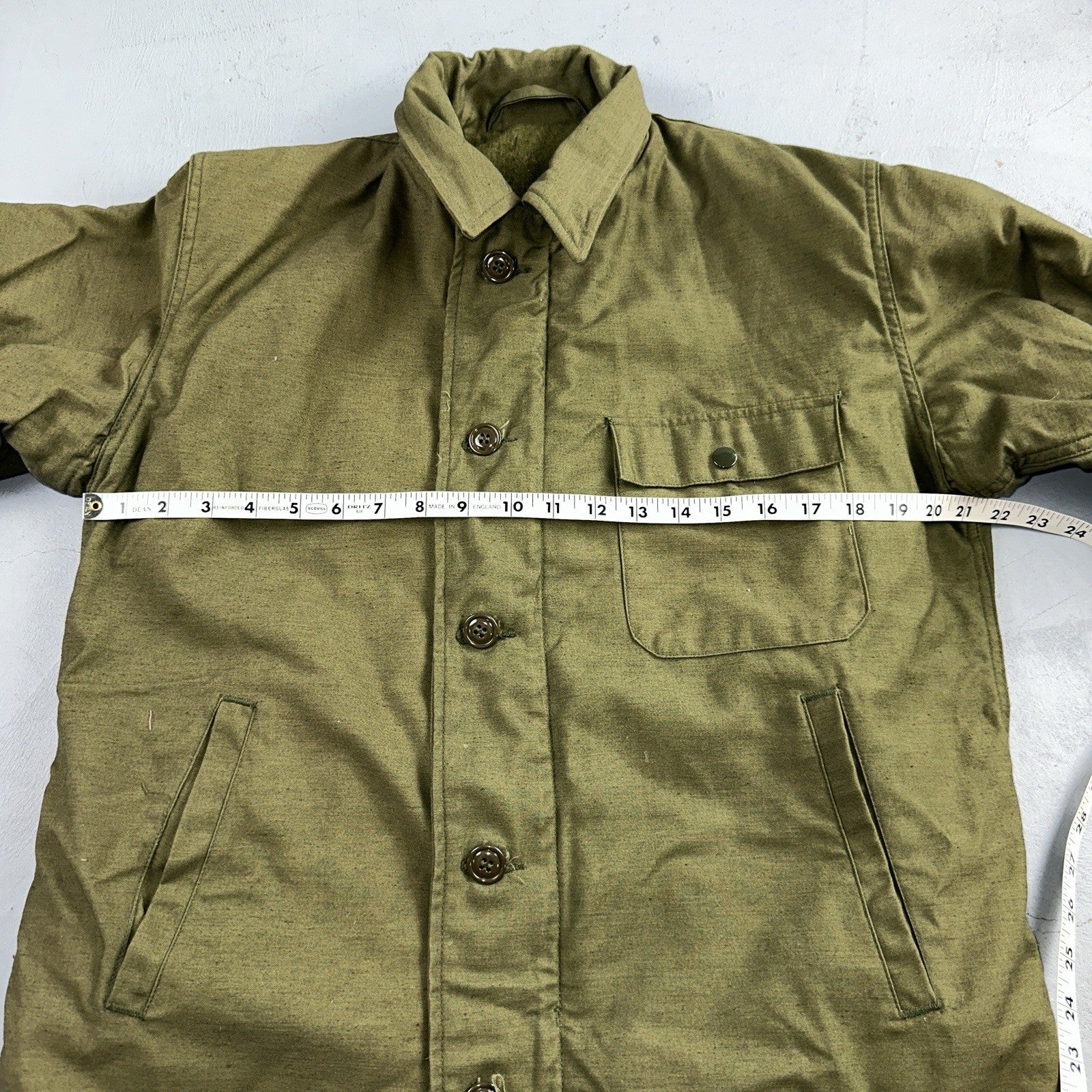 VTG 60s USN US Navy Military A-2 Intermediate Cold Weather Deck Jacket Stencil