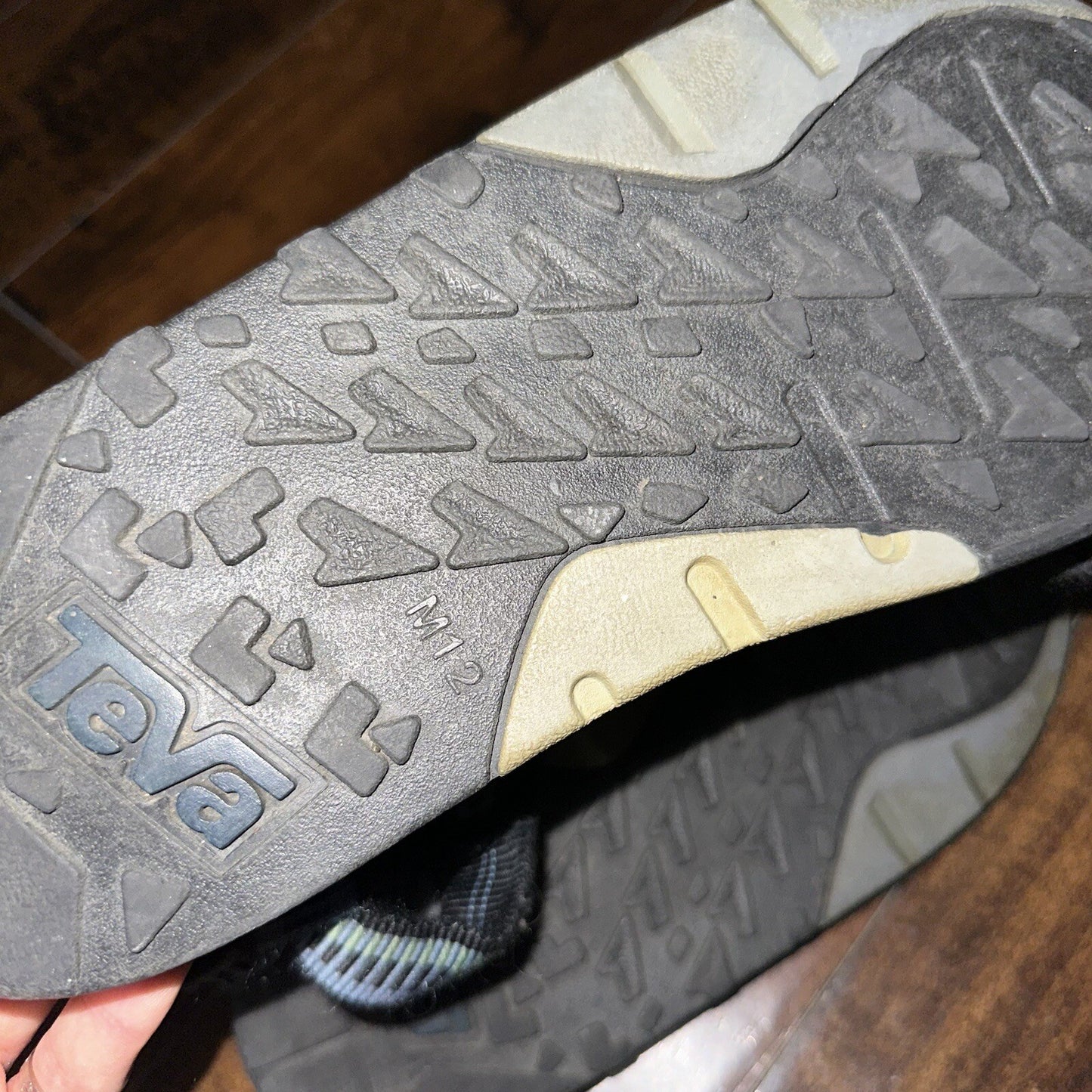 Vintage Teva Hurricane Sandals Mens Size 12 Black Blue Hiking Adjustable USA