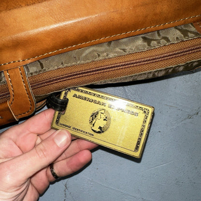 VTG Hartmann Garment Suit Bag Carry On Leather & Nylon 25x40 Luggage Hang up