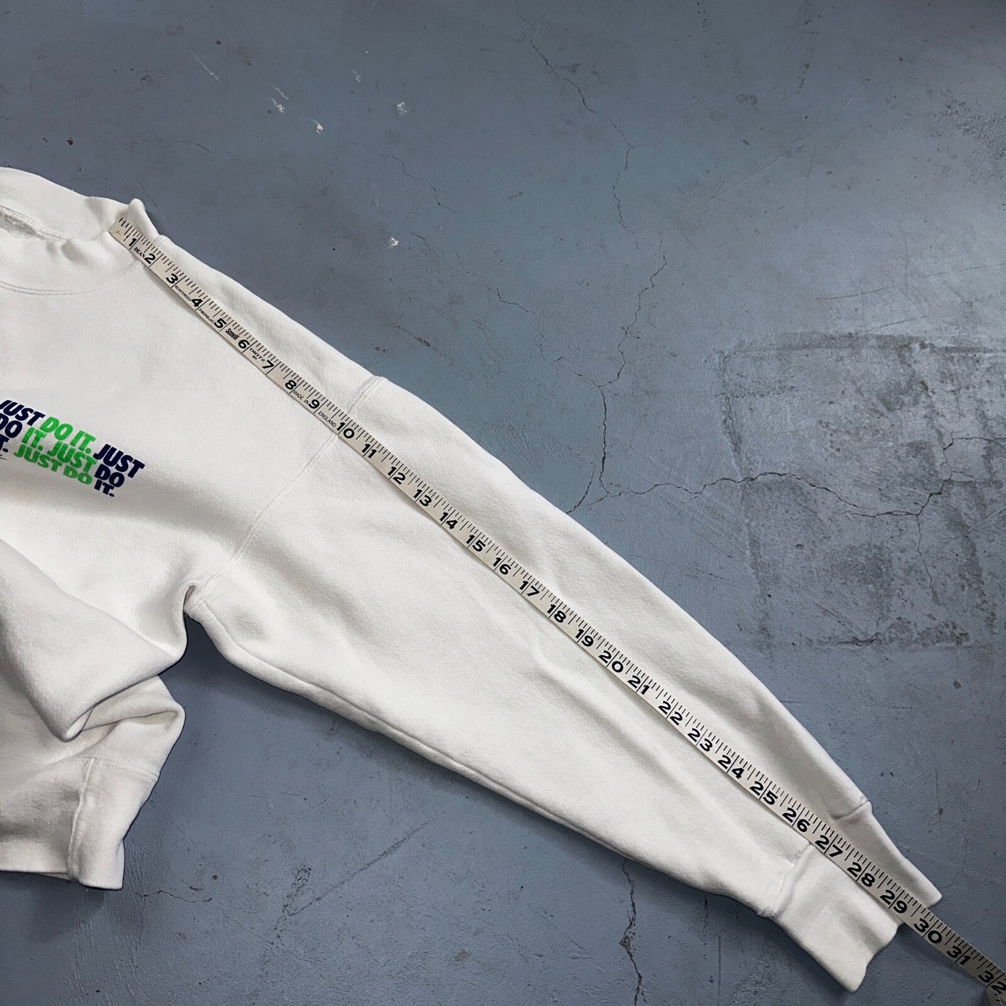 Nike VTG 90s Sweatshirt Crewneck Just Do It USA Logo 1990s White Jumper Gym