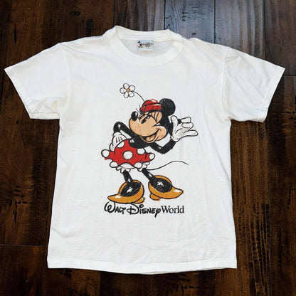 Minnie Mouse Disney Y2K Vintage T Shirt Cute Flowers Mickey Band World Cool