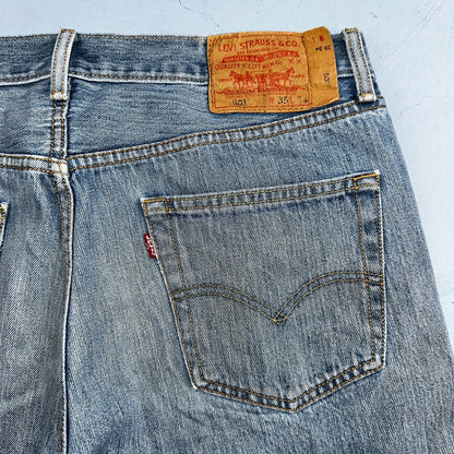 Levis 501 Vintage Y2K XX Straight Leg Jeans Blue Light Wash 35x34 Act 34x32