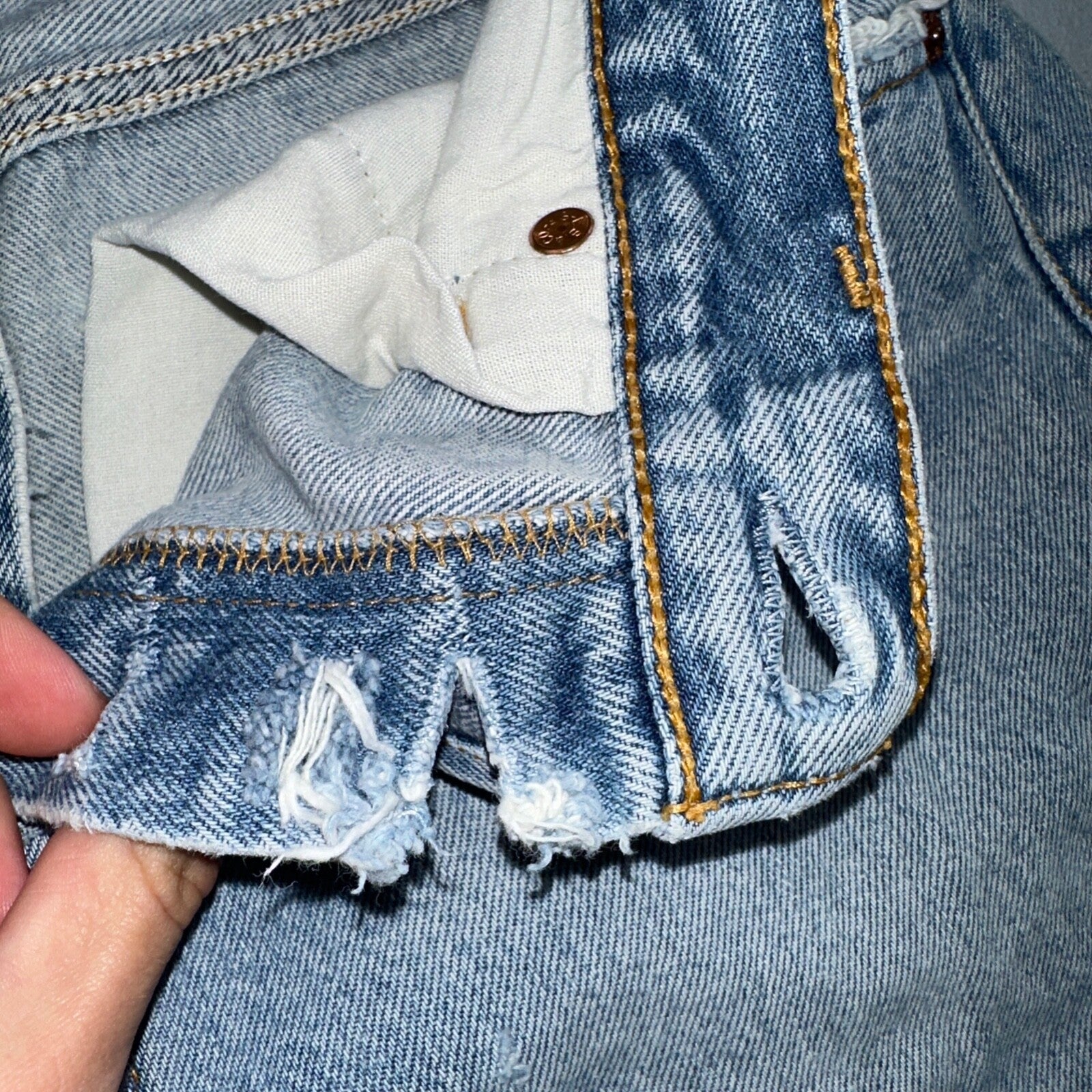 Levis 501 Vintage 90s USA XX Straight Leg Jeans 34x36 Light Wash Act 30x31