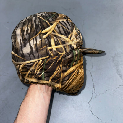 Woodland Ear Flap VTG Hat Cap Snapback Forest Hunting Wood Land Warm M