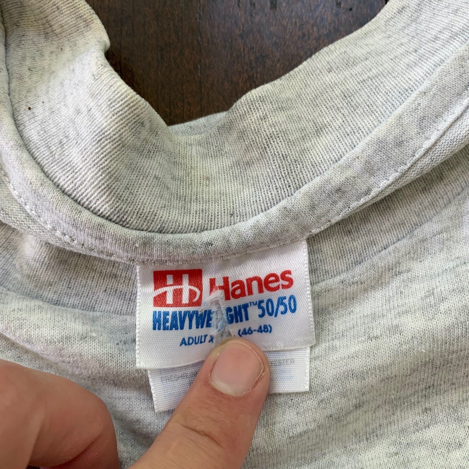 Blank 90s Vintage T Shirt Basic Lot 80s Single Stitch Thrashed Hanes Grey