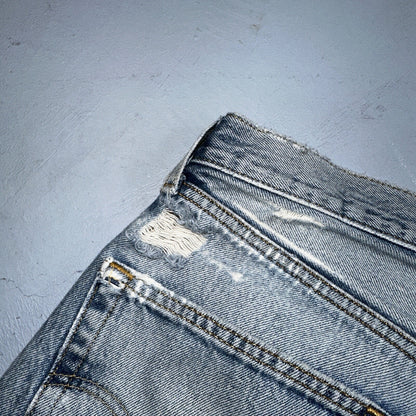Levis 501 Vintage 90s Mexico Straight Leg Jeans 36x34 Y2K Light Wash Act 35x30