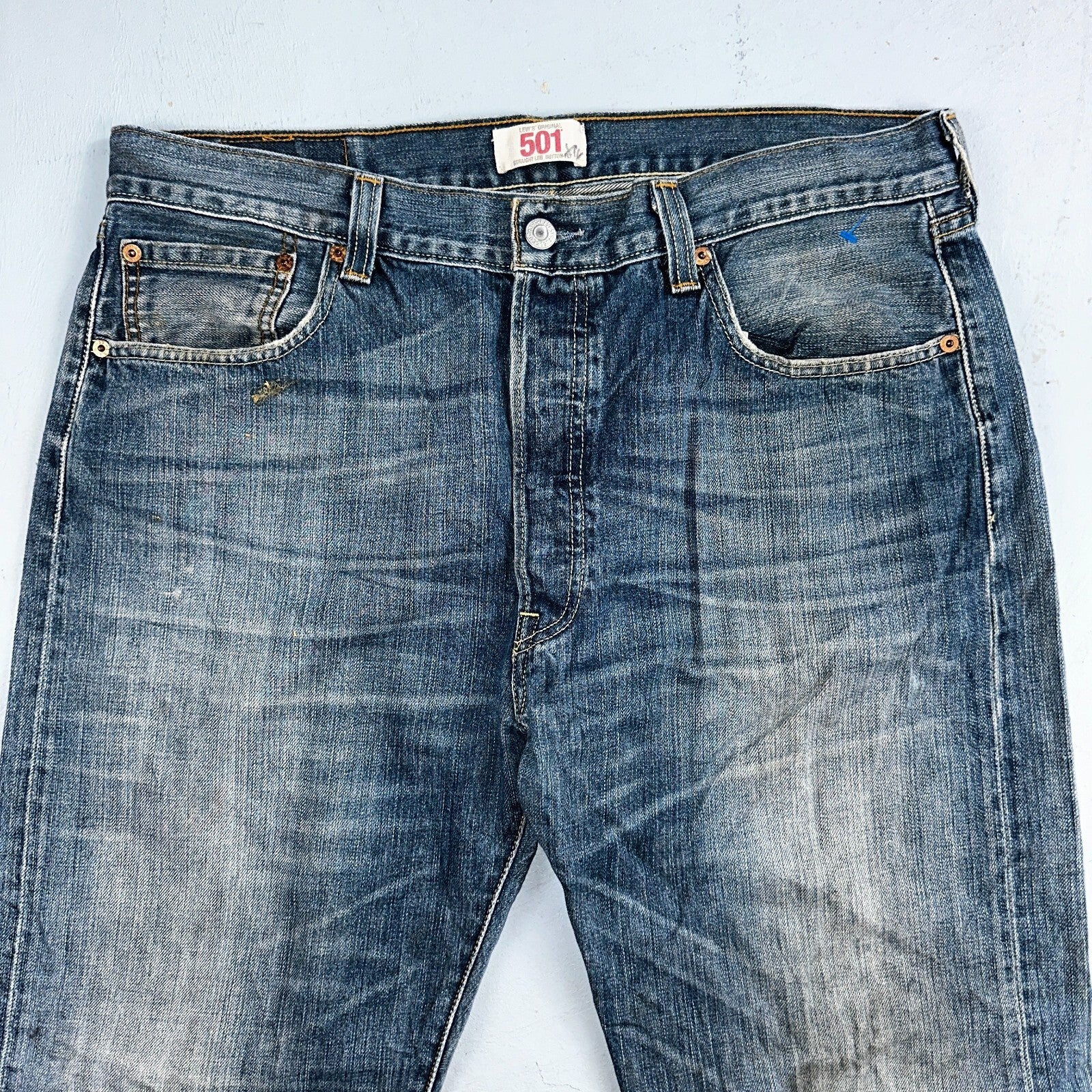 Levis 501 Vintage Y2K XX Straight Leg Jeans Blue Med Wash 36x30 Act 35x29