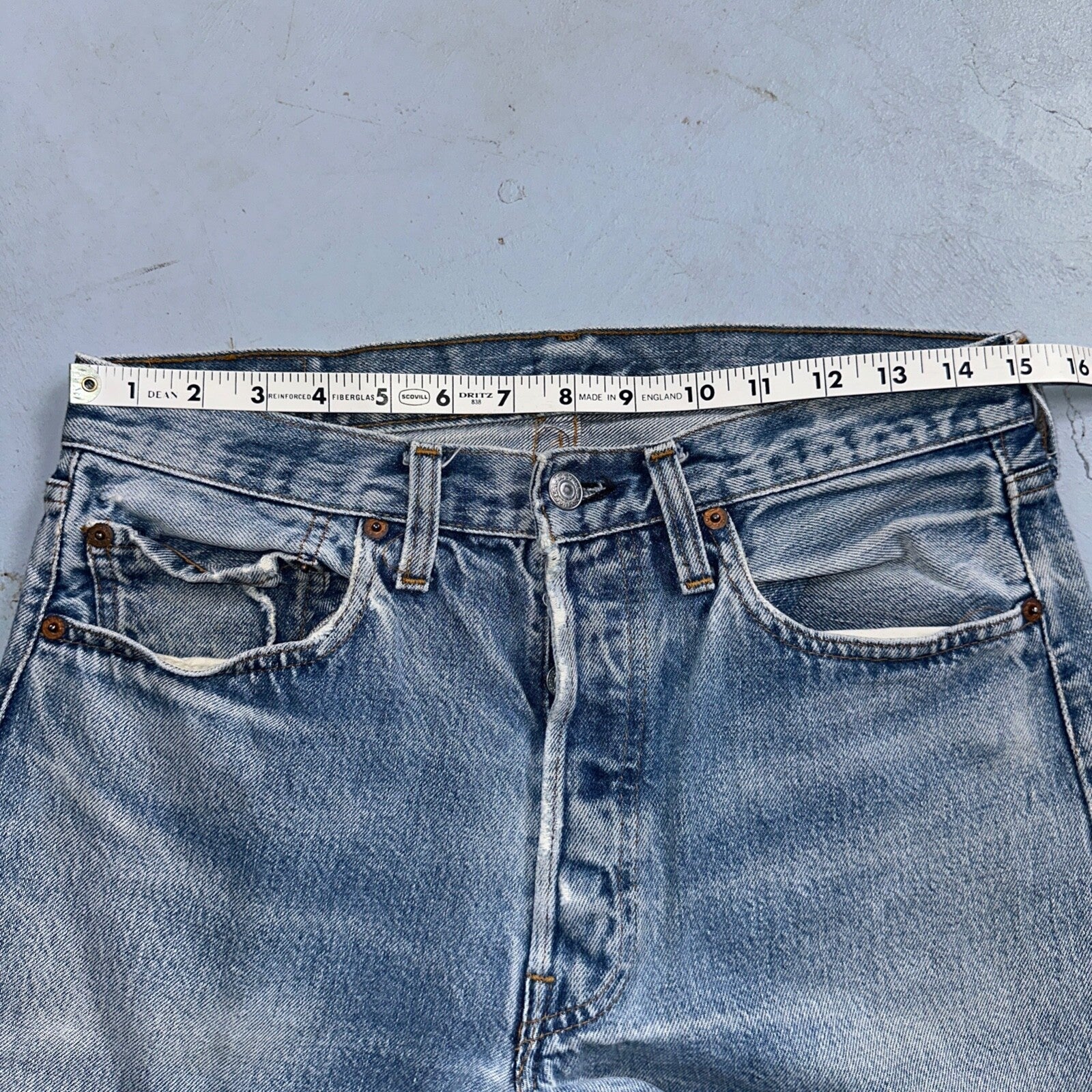 Levis 501 Vintage 80s Redline Selvedge USA XX Jeans Light Wash 33x40 Act 30x34