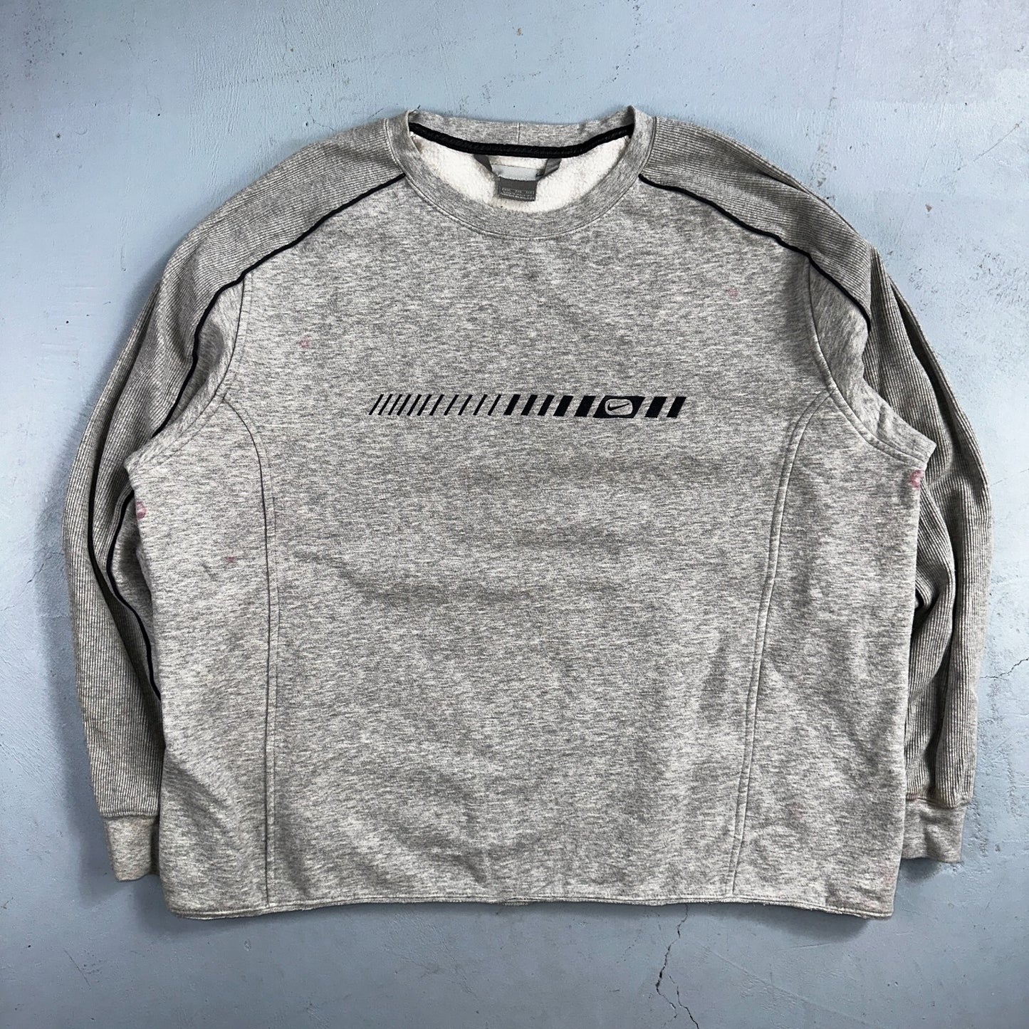 Nike 2XL Silver Tag Sweatshirt 90s VTG Crewneck Y2K Speed Stained Air Max Promo