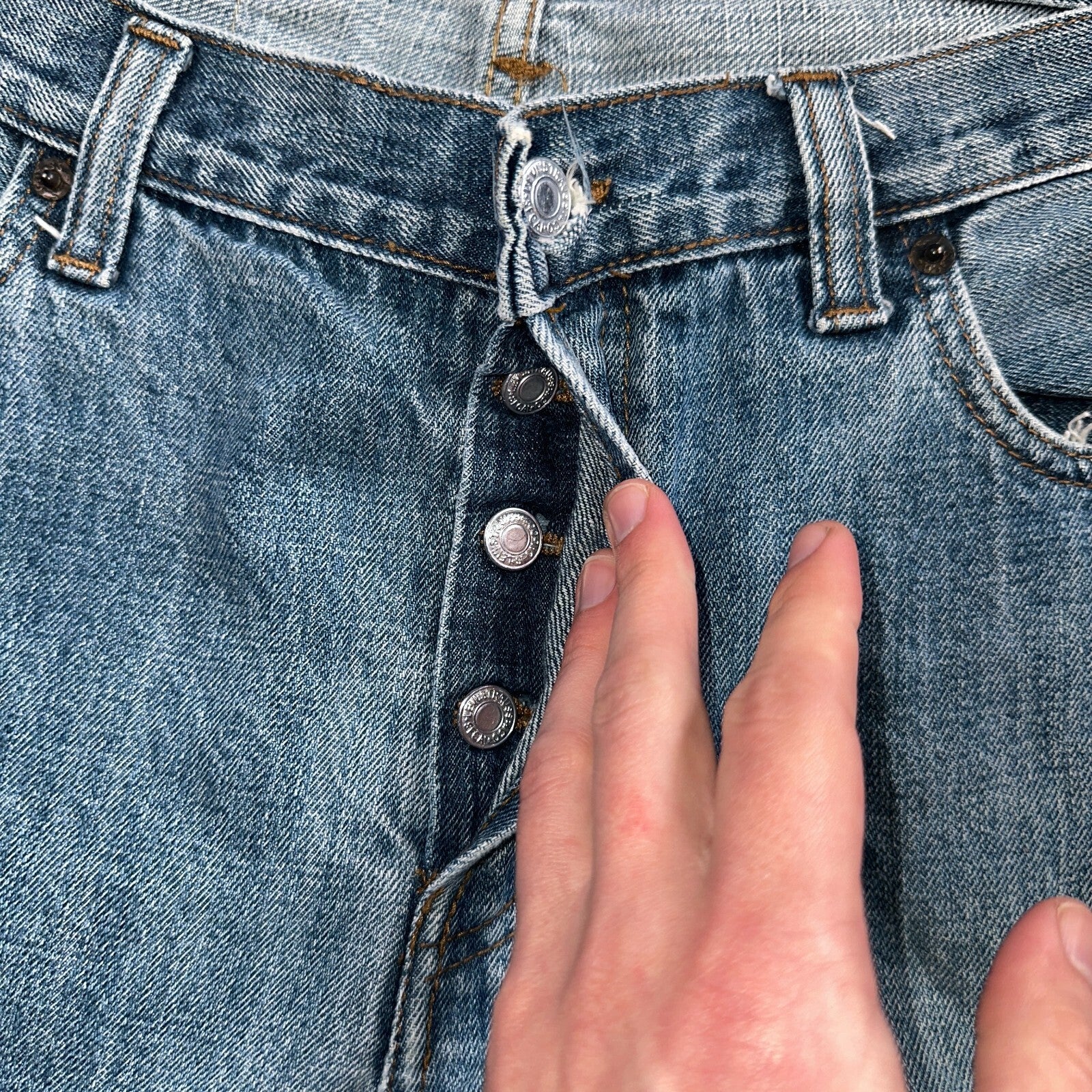 Levis 501 Vintage Y2K XX Straight Leg Jeans Blue Med Wash 38x36 Act 37x29