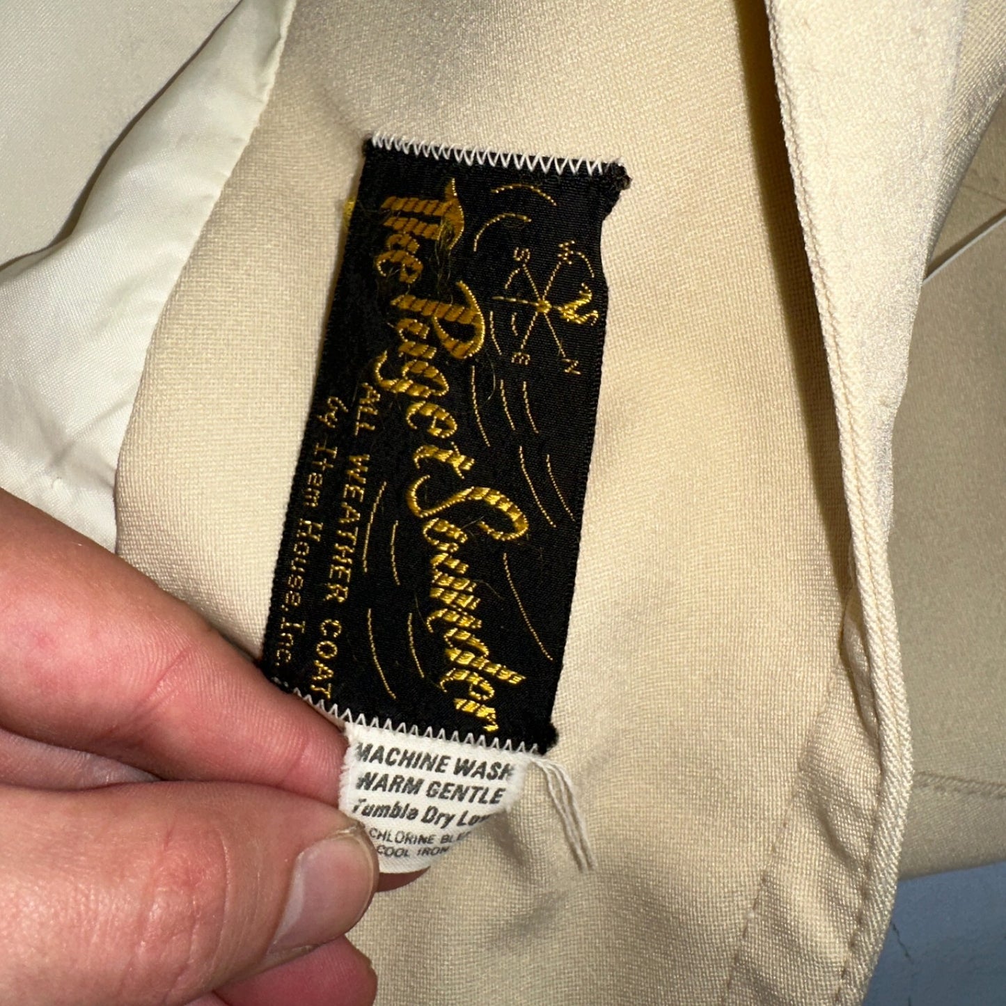 Puget Sounder Beige Canvas Belted Trench Coat Rockabilly 1960s 60s Womens