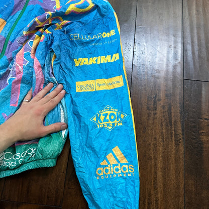 VTG 1994 STP Tyvek Jacket L AOP Cycling Race Seattle Portland Bicycle Track 90s