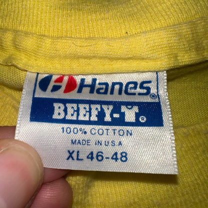 Emerald Warrior 80s Hanes VTG T Shirt Bees Yellow Seabees RNMCB 18 Acdutra Army