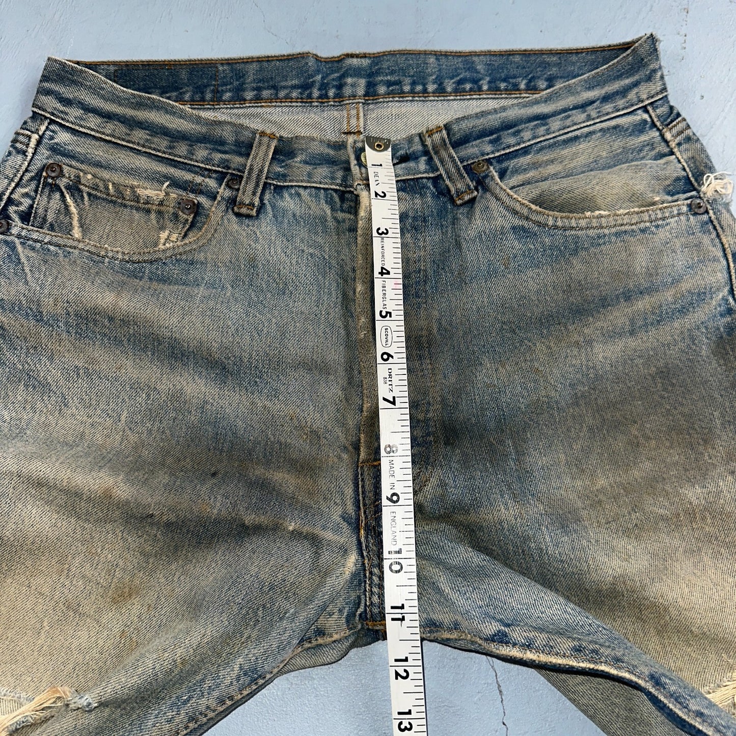 Levis 501 Vintage 80s Redline Selvedge USA XX Jeans Med Wash 34x38 Act 31x27
