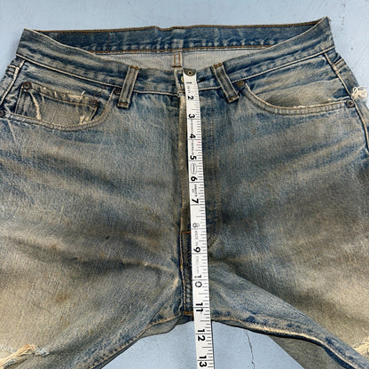 Levis 501 Vintage 80s Redline Selvedge USA XX Jeans Med Wash 34x38 Act 31x27