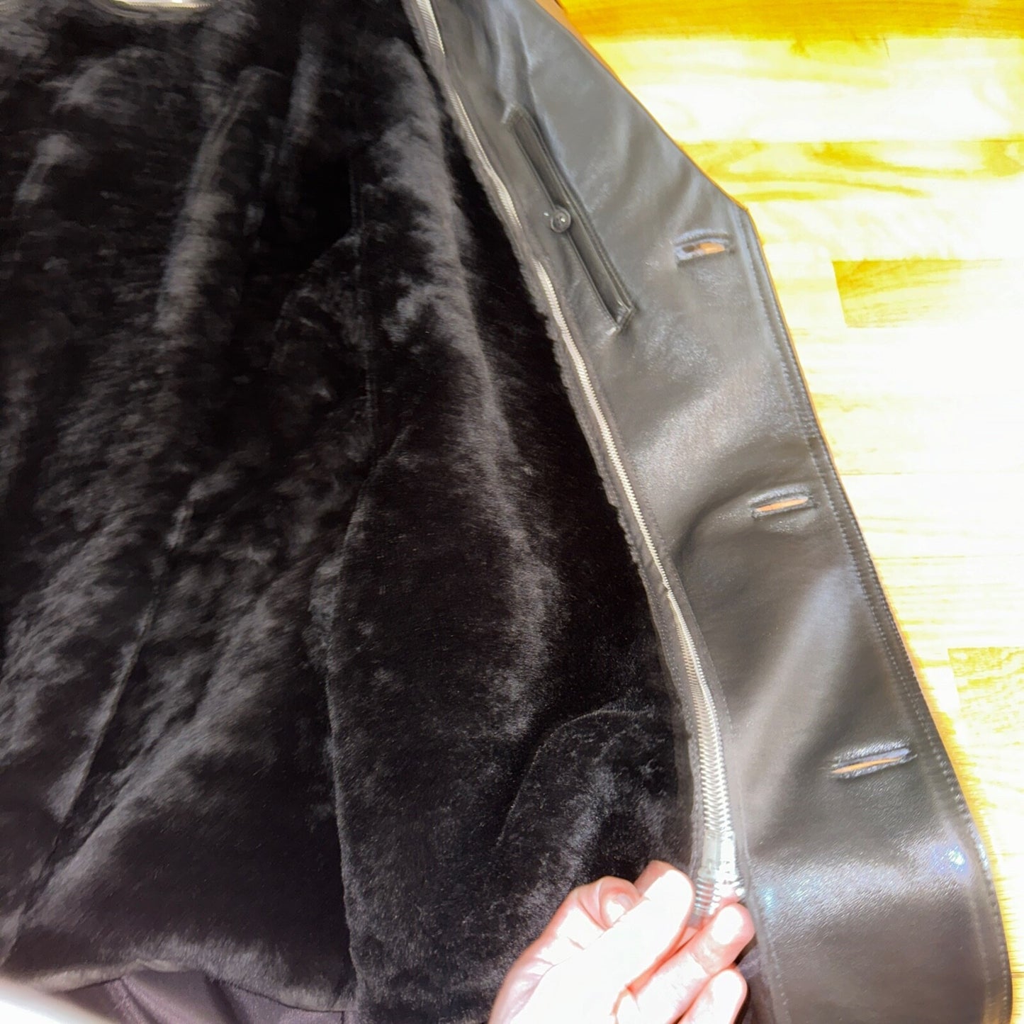 VTG Mens Long Length Vintage Leather Military Duster Custom Made Lined 1980s