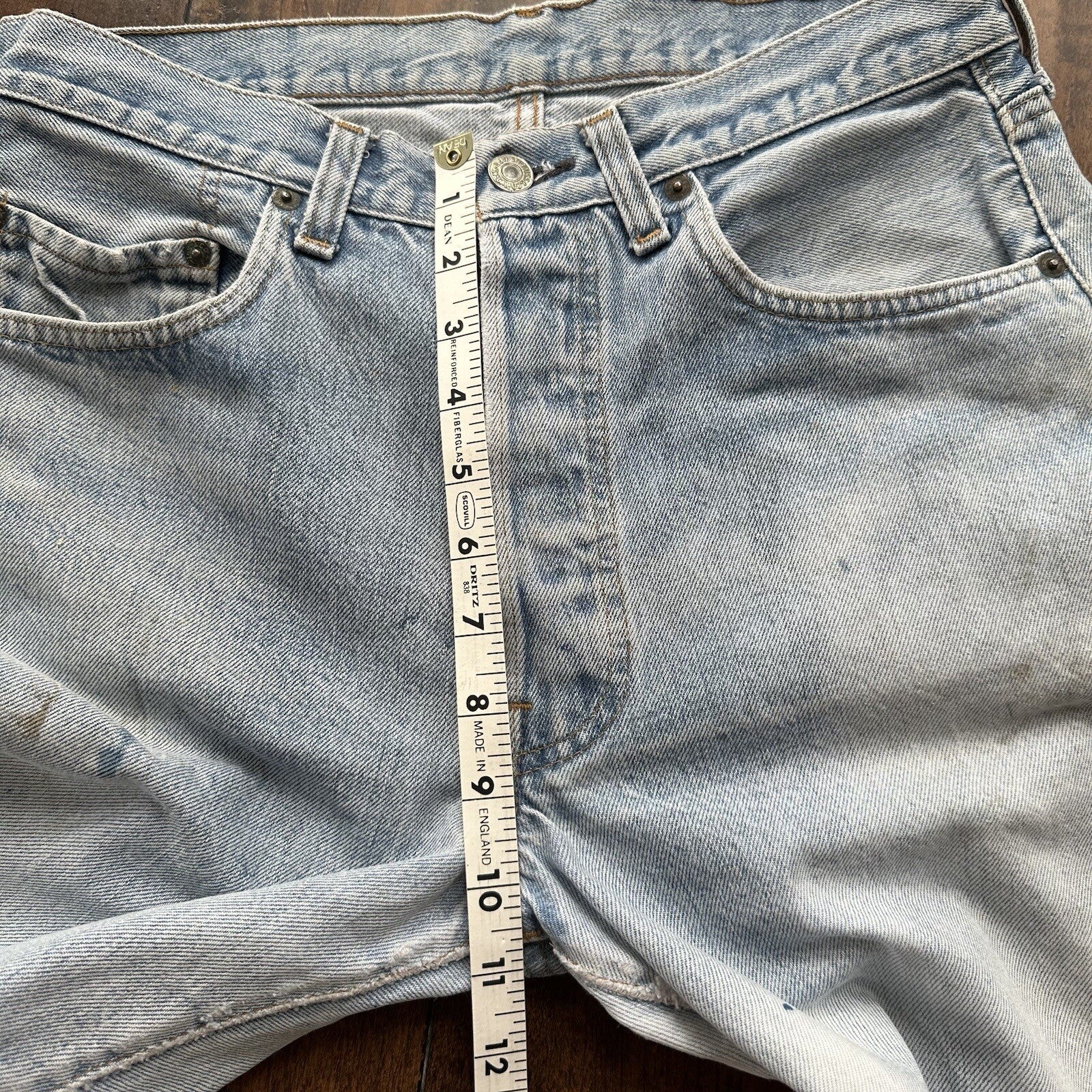 Levis Vintage 80s Redline Selvedge USA 501 XX Jeans Light Wash 33x34 Act 29x29