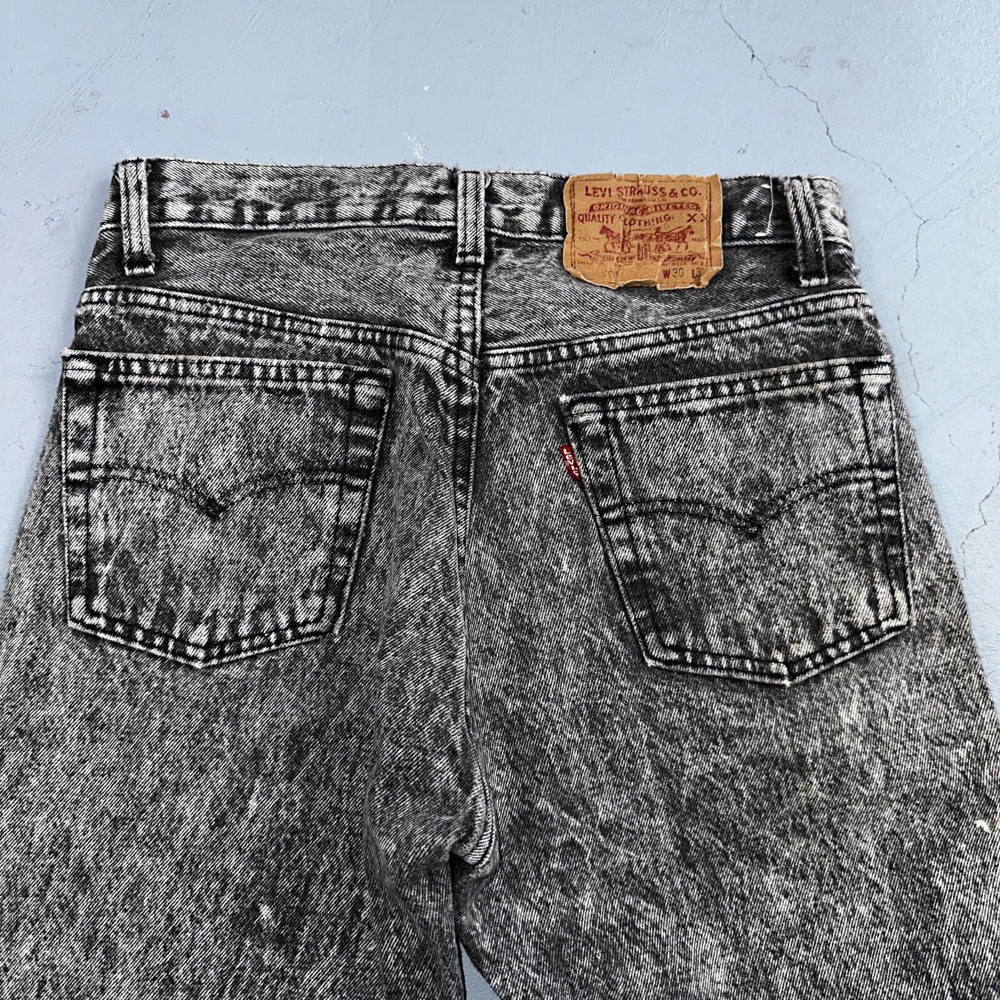 Levis 501 Vintage 90s USA XX Straight Leg Jeans Black Acid Wash 30x32 Act 28x31