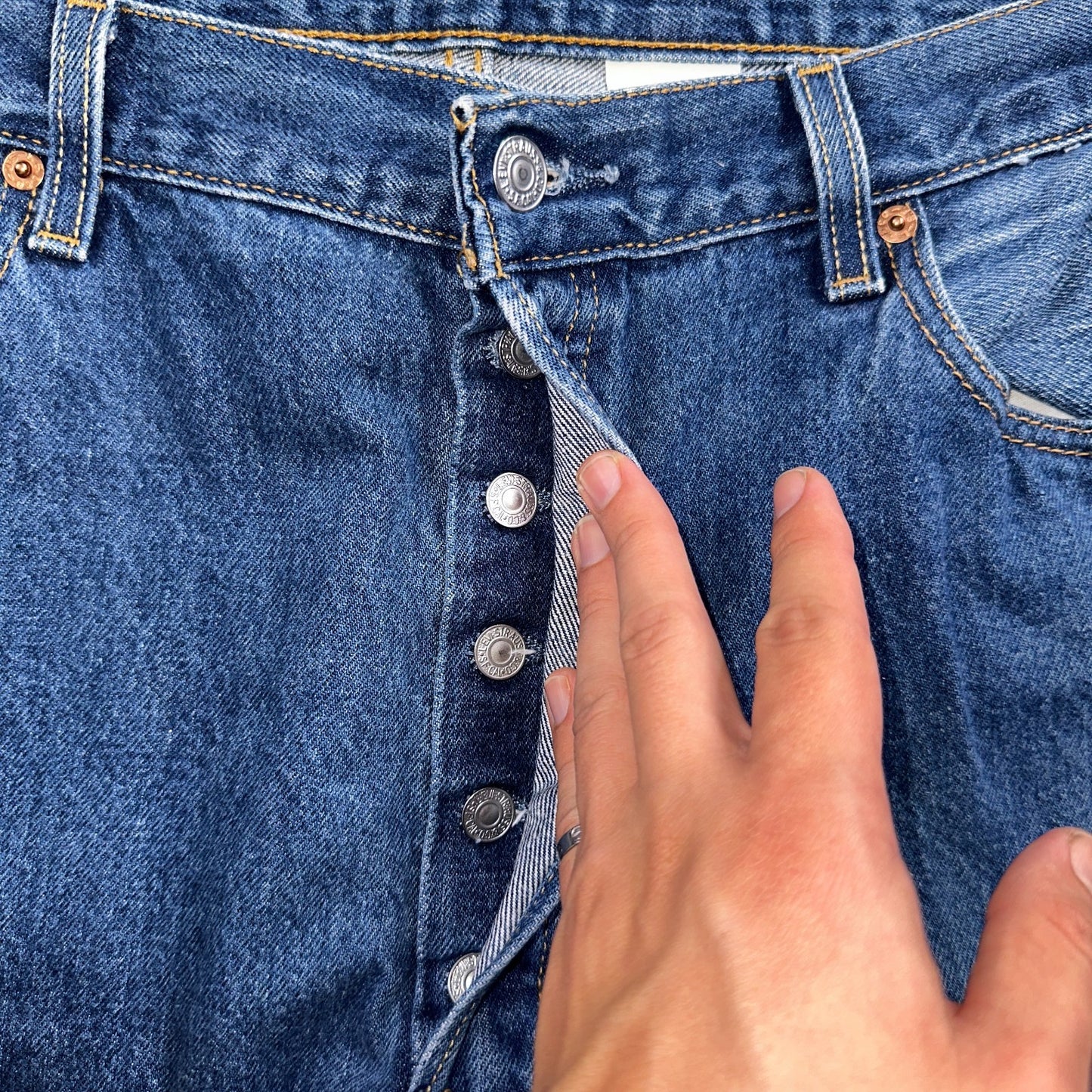 Levis 501 Vintage Y2K 90s XX Straight Leg Jeans Blue Med Wash 38x33 Act 36x29