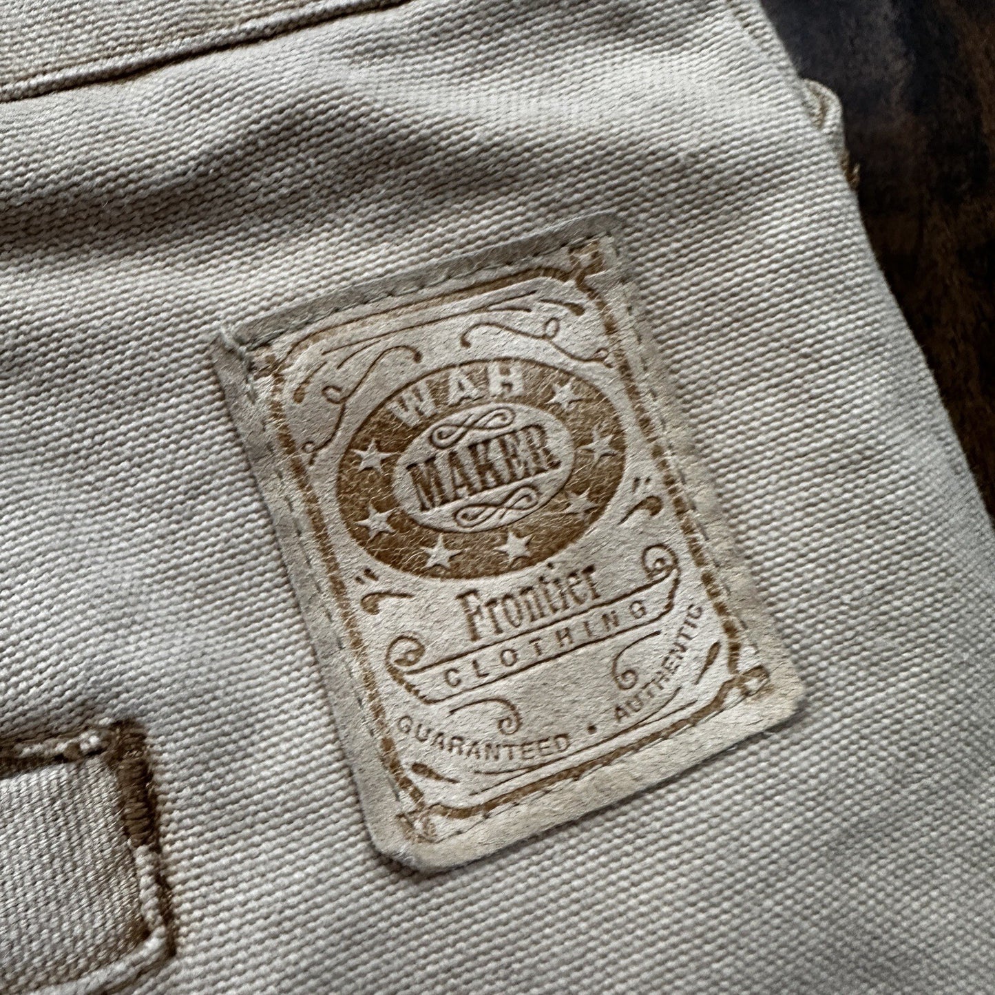 VTG Mens Frontier Maker USA Outdoor Pants Buckleback Cowboy 40 Tan Western