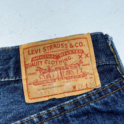 Levis 501 VTG 70s SS Redline Selvedge Jeans XX Dark Wash 28x34 Act 26x30