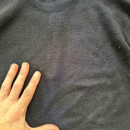 VTG Jantzen Womens Wool Crew Neck Long Sleeve Black Sweater Rockabilly 1960s