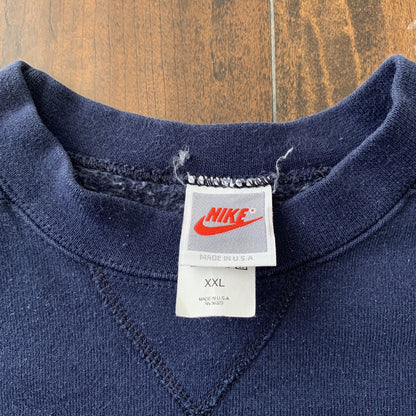 90s Vintage Nike Crewneck Sweater Blue Essential Hoodie Basic Center Swoosh
