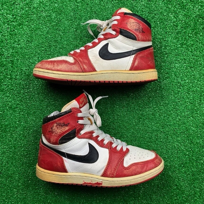 Nike OG 1985 Air Jordan 1 Chicago Red White Black Rare Vintage 85 9 Bred Royal