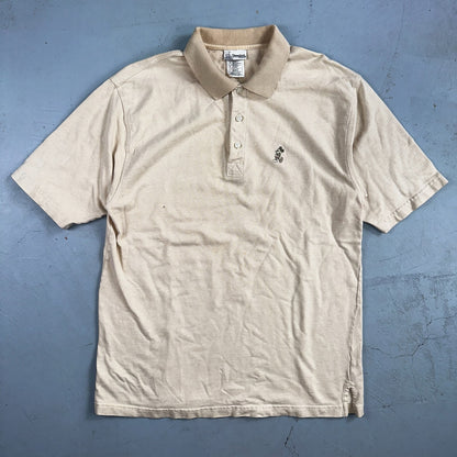 Disney Mickey Mouse Polo VTG T Shirt Disneyland Y2K Golf Cute Beige Tan Mens L