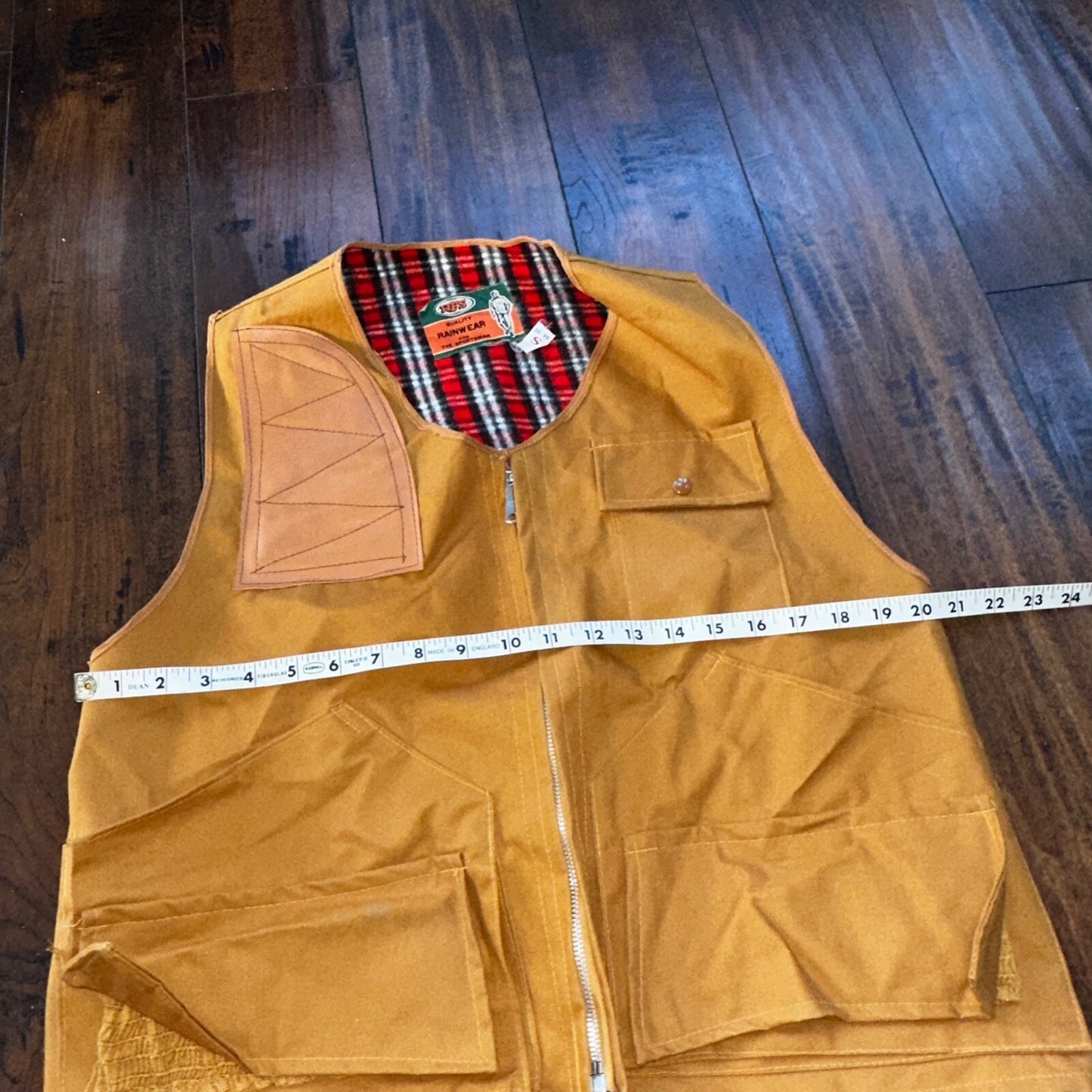 Vintage 80s WFS Rainwear Waterproof Hunting Vest 1980s Travel Flannel Oregon