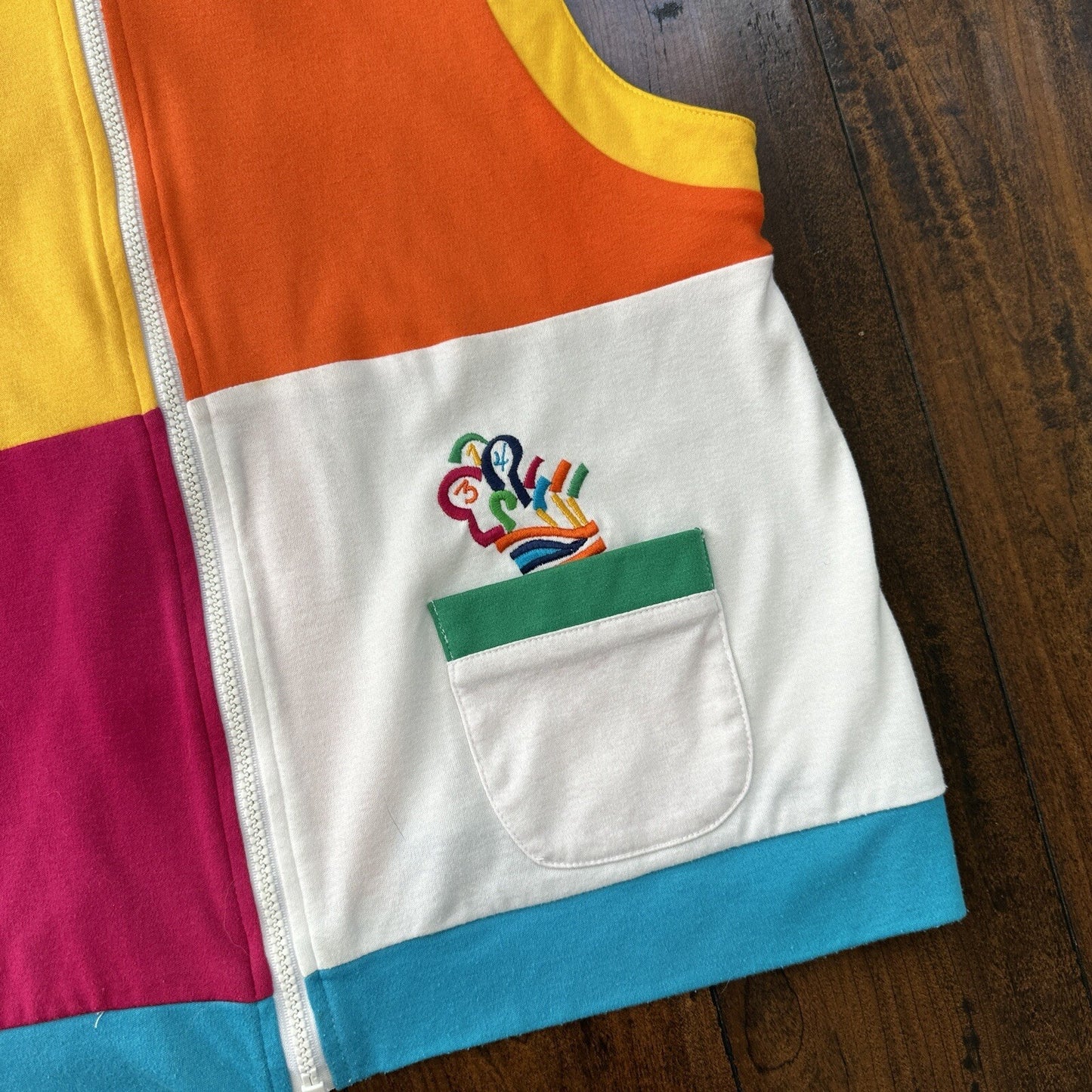 Barbara Gerwit Sweater Vest Womens L Usa Made 80s 90s Golf Colorblock VTG