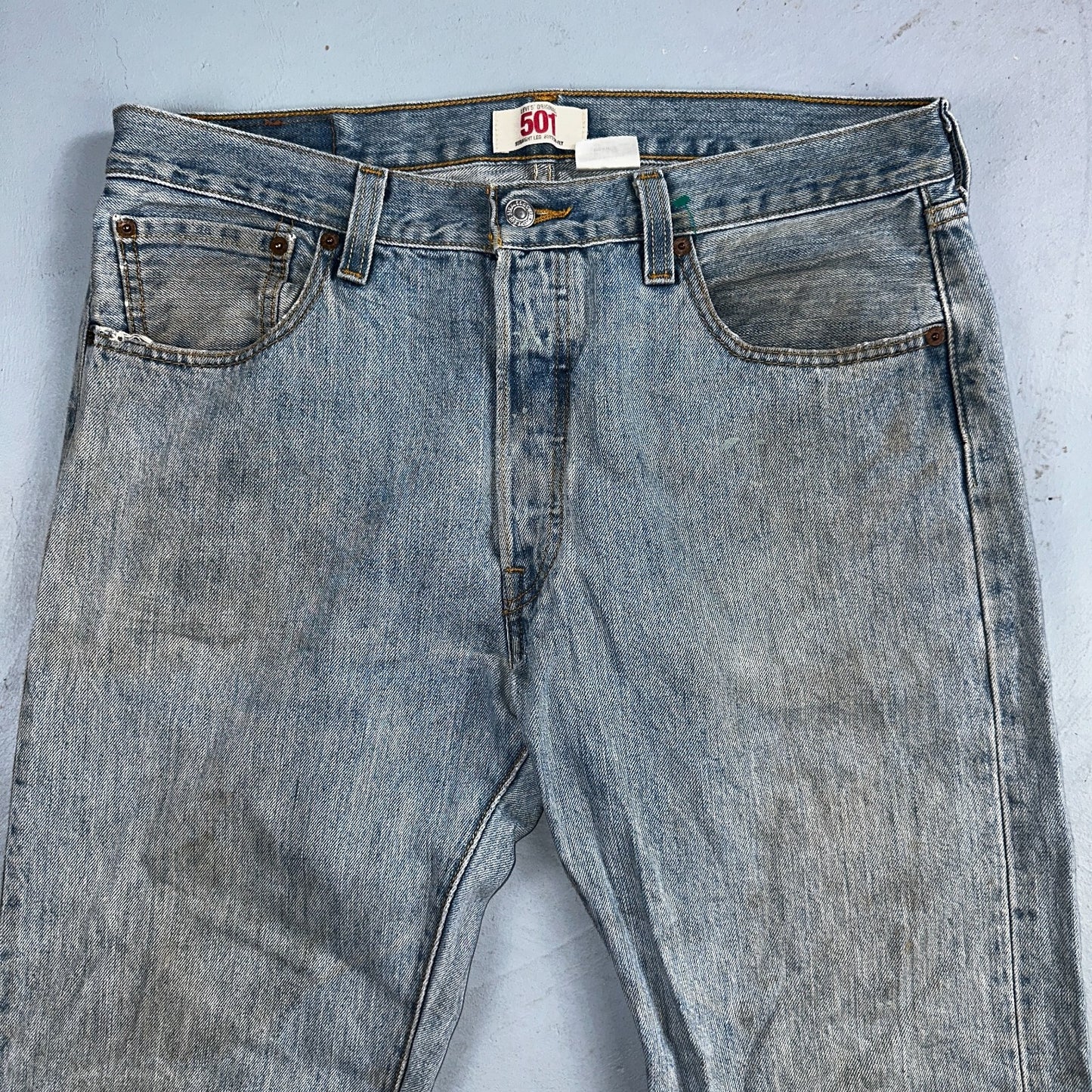 Levis 501 Vintage Y2K XX Straight Leg Jeans Blue Light Wash 35x34 Act 34x34