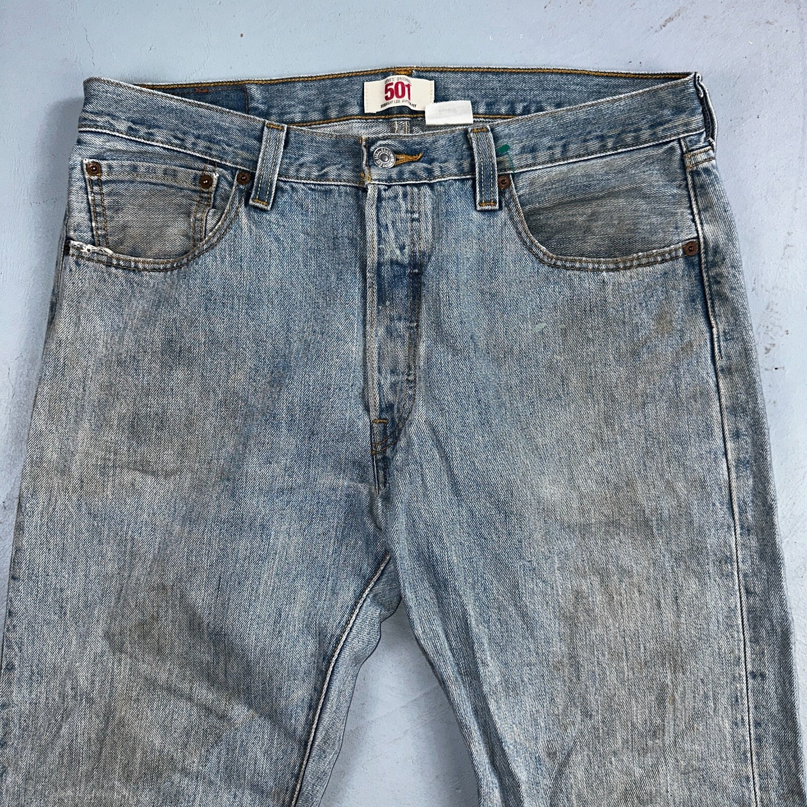 Levis 501 Vintage Y2K XX Straight Leg Jeans Blue Light Wash 35x34 Act 34x34