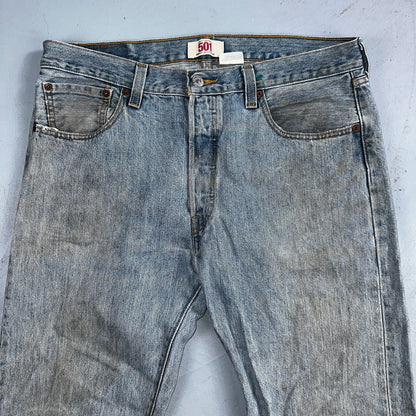 Levis 501 Vintage Y2K XX Straight Leg Jeans Blue Light Wash 35x34 Act 34x34