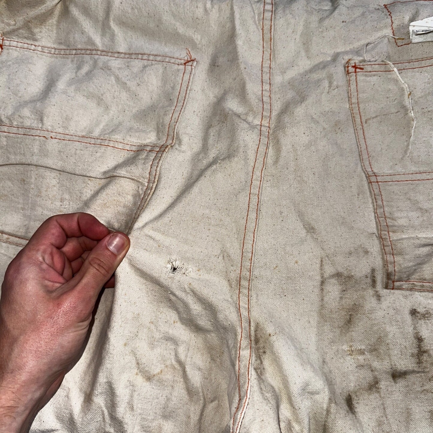 Ben Davis Vintage 60s Yellow Tag Canvas Overalls Pants Union 1960s USA Thrashed