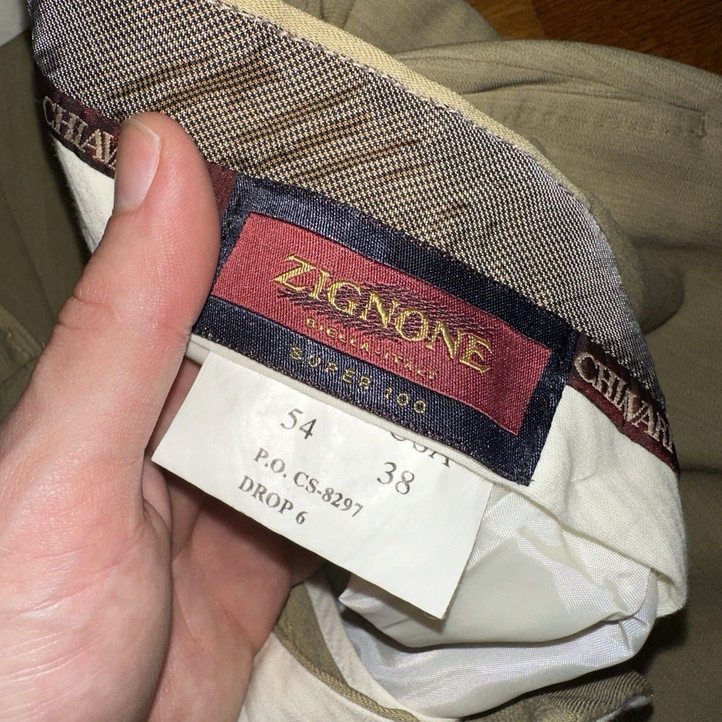 Zanieri Dress Pants Men’s 38 Tan 100% Wool Zignone Natural Stretch Made In Italy